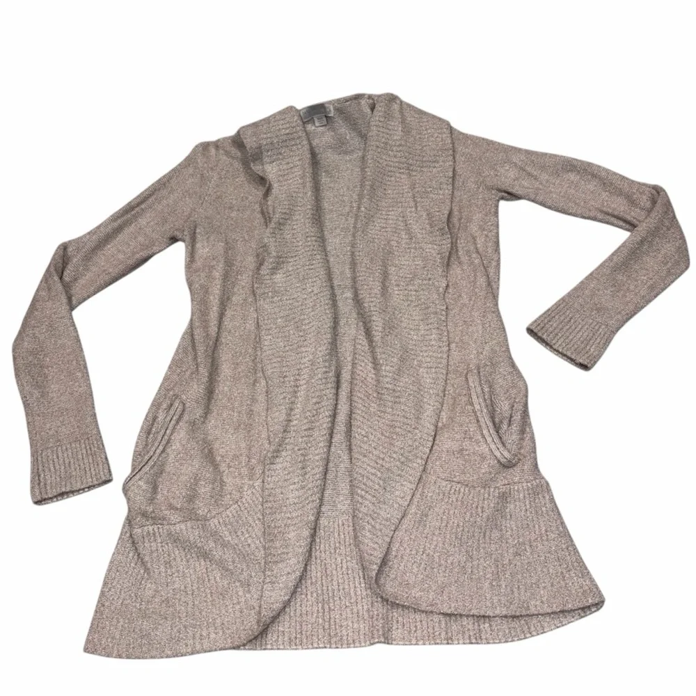 Barefoot Dreams Tan Cozy Chic Lite Open Front Circle Cardigan Sweater size XS/S - Picture 3 of 7